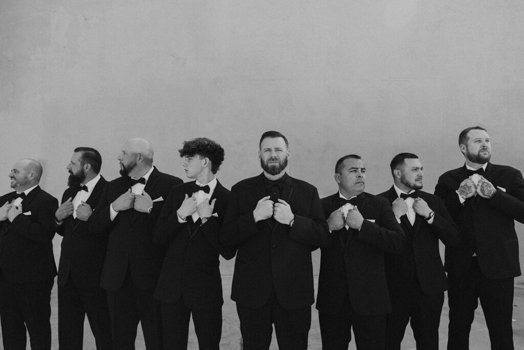 Groom and groomsmen photos from wedding in California at Evanelle Vineyards