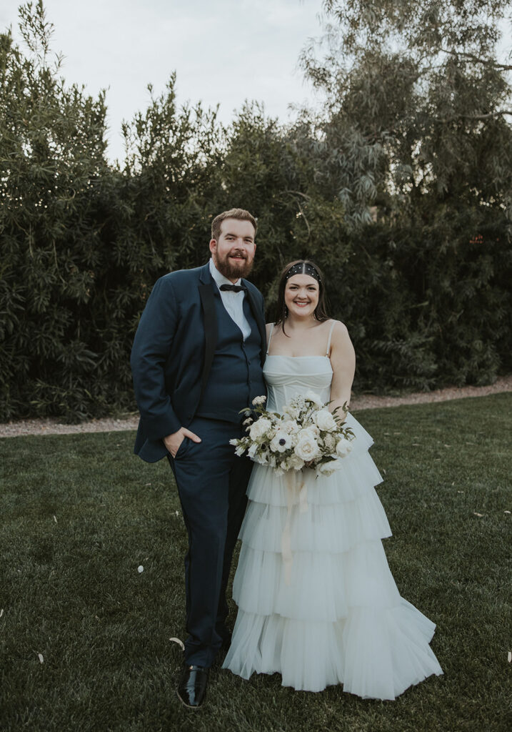 Bride and groom portraits from Las Vegas wedding at Lotus House