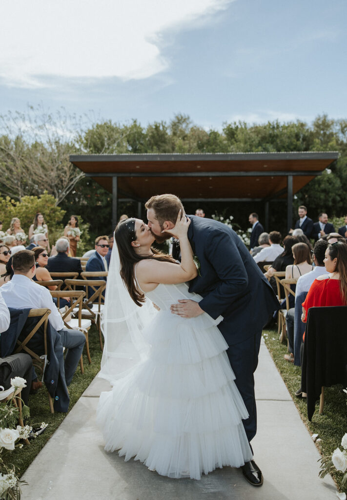 Outdoor wedding ceremony from wedding in Las Vegas at Lotus House