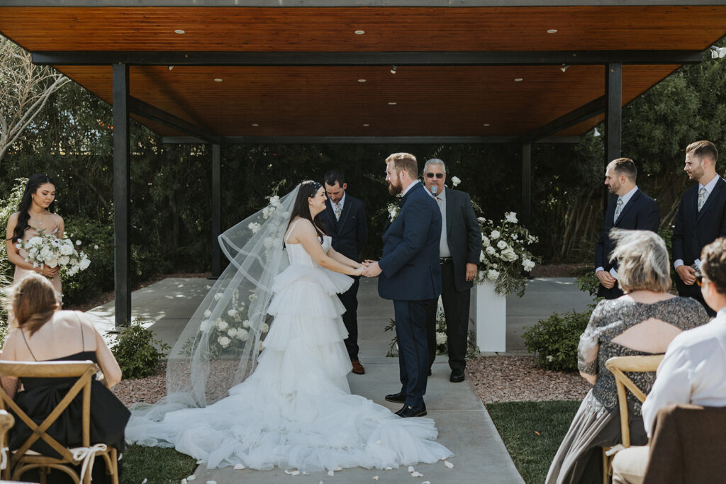Outdoor wedding ceremony from wedding in Las Vegas at Lotus House