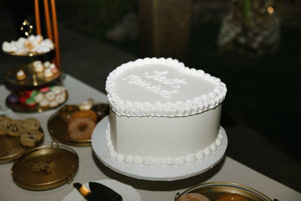Heart shaped wedding cake