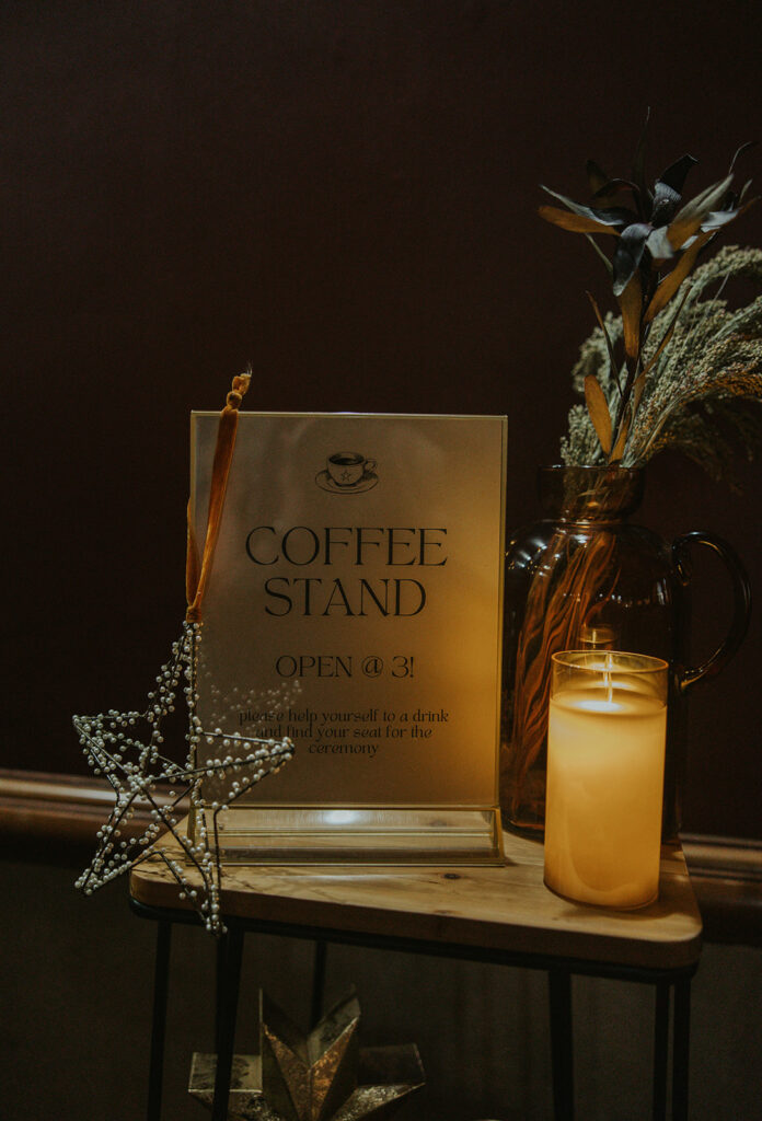 Coffee stand at wedding