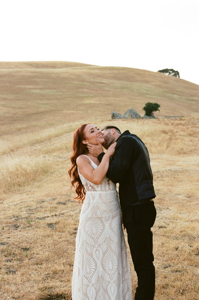 Bride and groom portraits on film from a wedding at Glen Ranch - California Ranch wedding venue