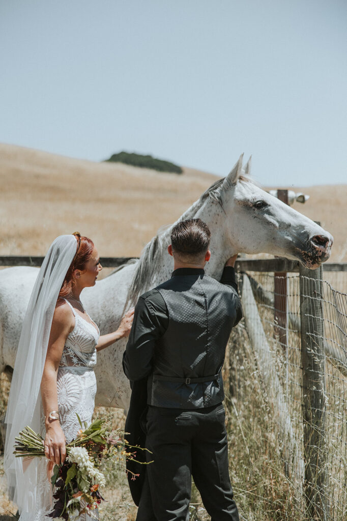 Bride and groom portraits from a wedding at Glen Ranch - California Ranch wedding venue