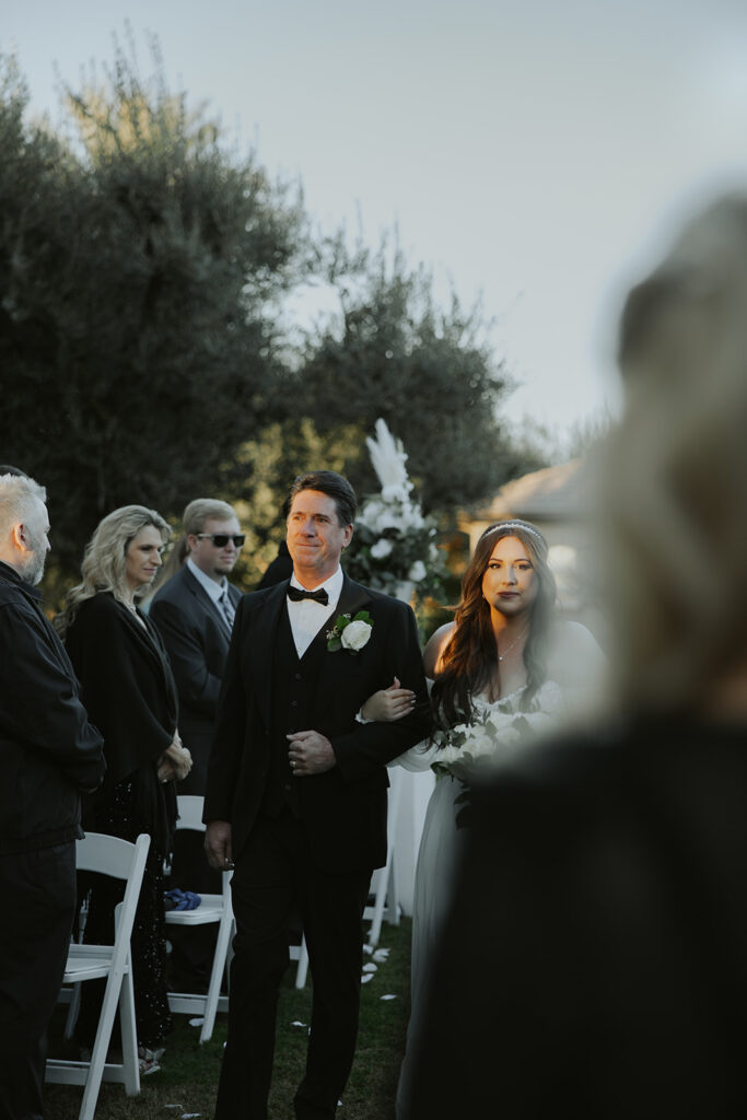 An outdoor wedding ceremony in Fresno CA