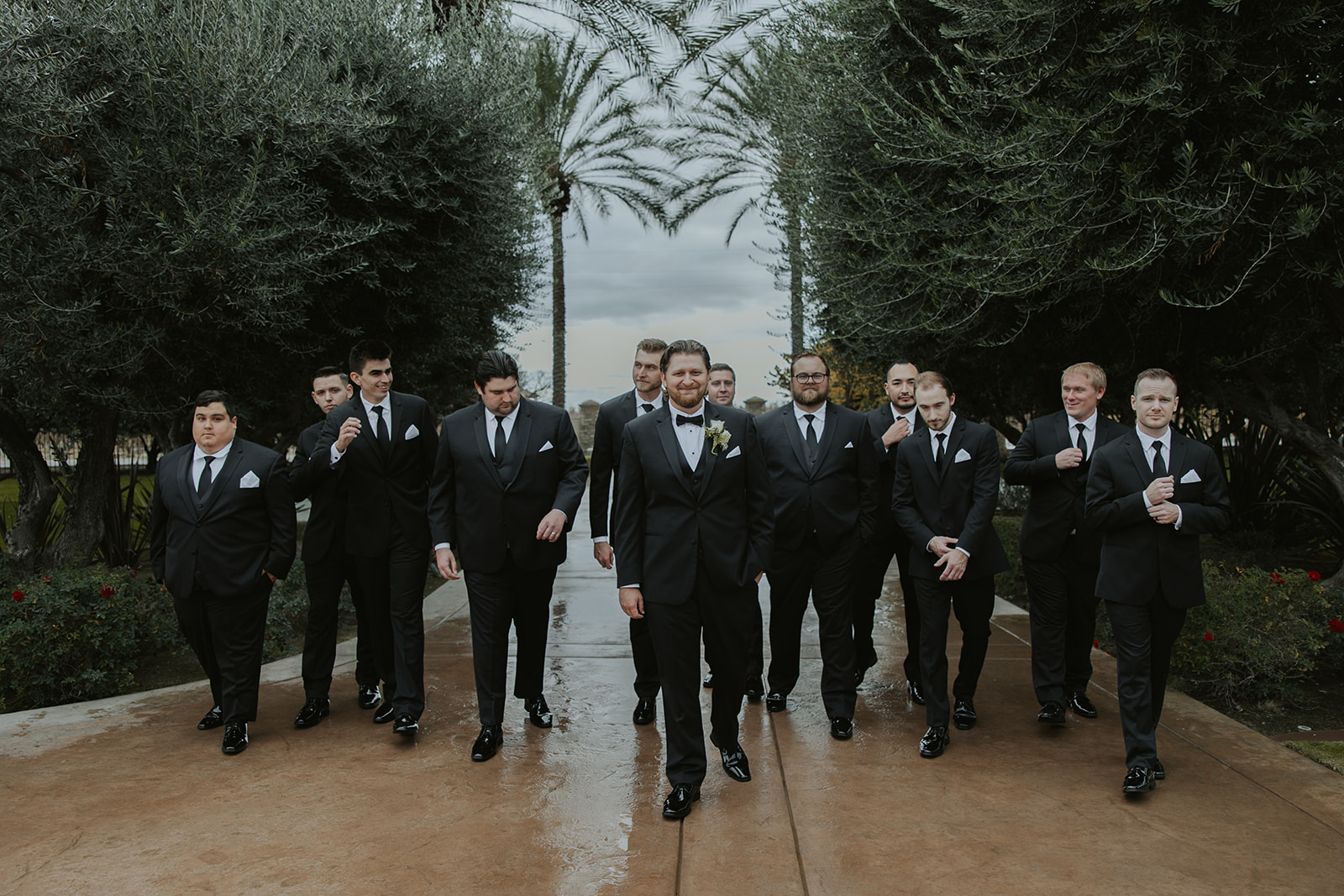 Groom and groomsmen from a Tuscan Gardens wedding in Fresno County, California