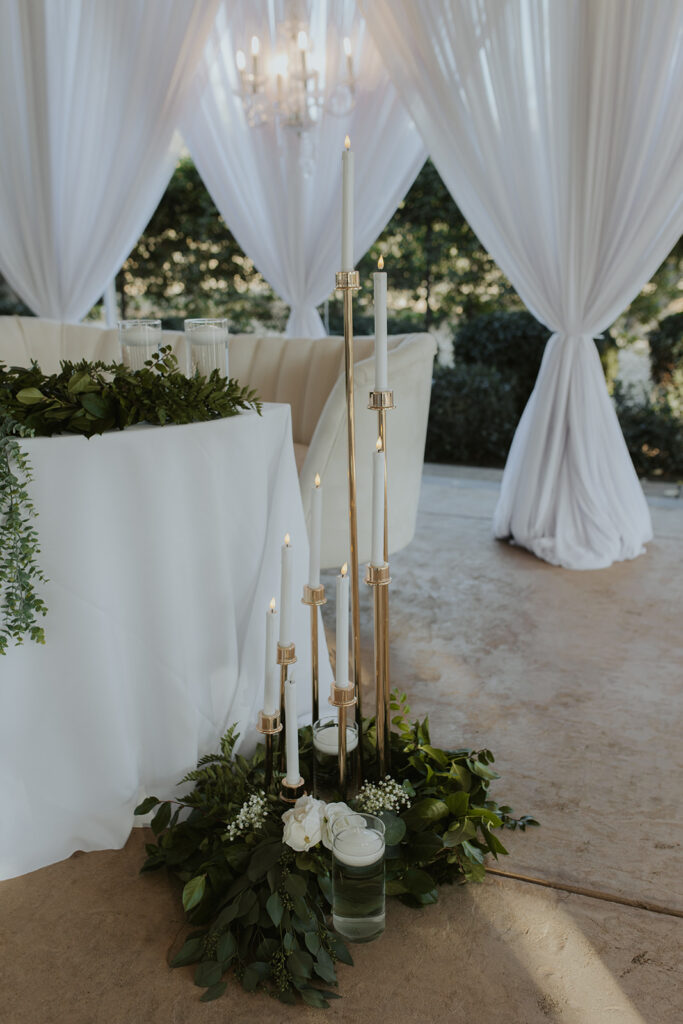 A Tuscan Gardens wedding reception