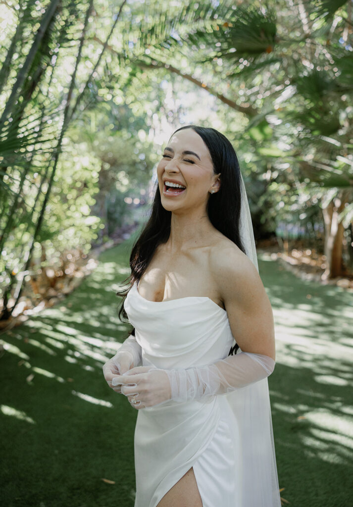 Outdoor bridal portraits from a Oceanside Botanica wedding in SoCal