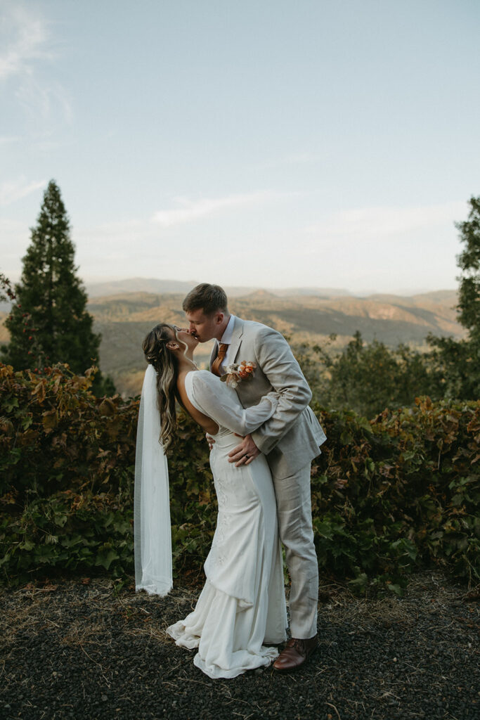 Bride and groom portraits from a California Mountain Wedding at Lillaskog Lodge 